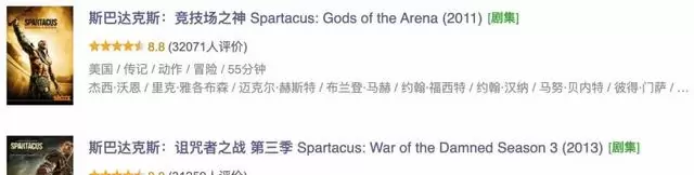 斯巴达克斯等五部高分美剧获观众持续回看 - 情报图